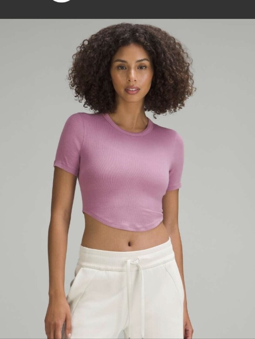 Lululemon Hold Tight Cropped T-Shirt Velvet Dust